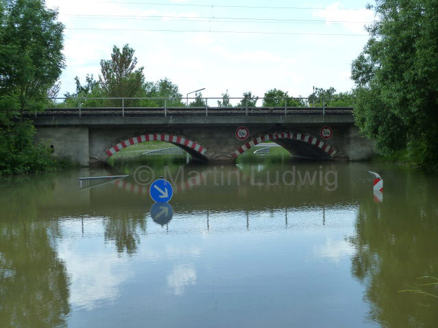 Hochwasser an der Bahnunterführung