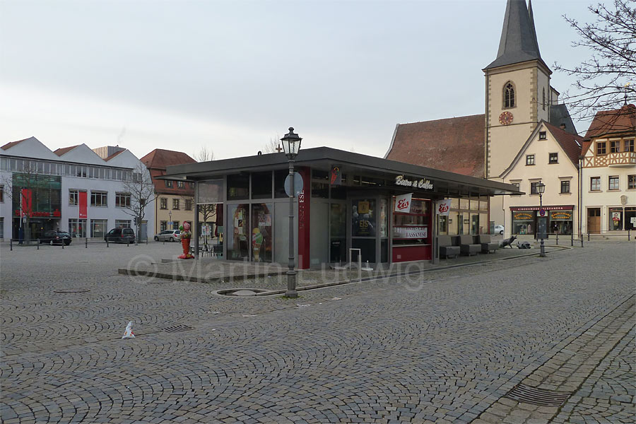 Der neue Marktplatz-Kiosk im Januar 2020.