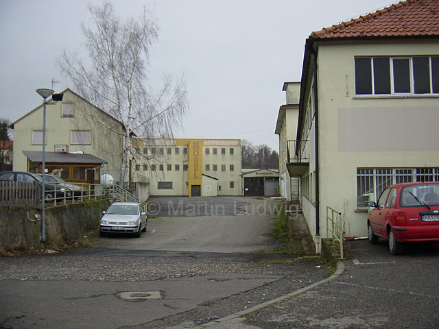 Blick in den Innenhof der Küchenmöbelfabrik